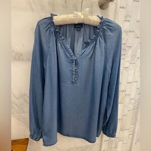 J. Jill denim Long Sleeve Top NWOT